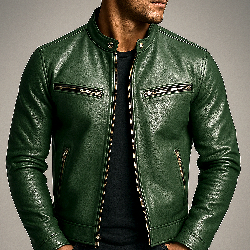 VINTAGE-STYLE FAUX LEATHER ROBE JACKET