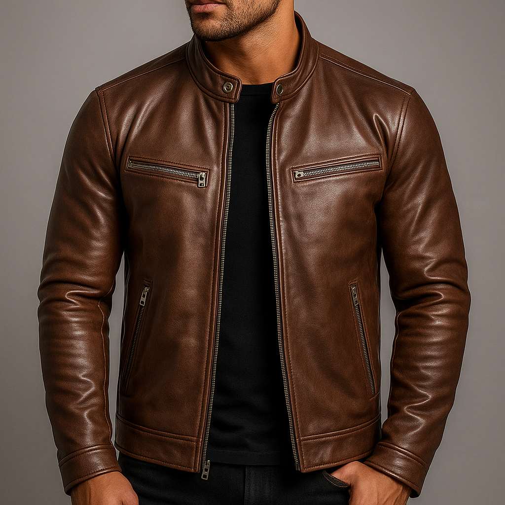 VINTAGE-STYLE FAUX LEATHER ROBE JACKET