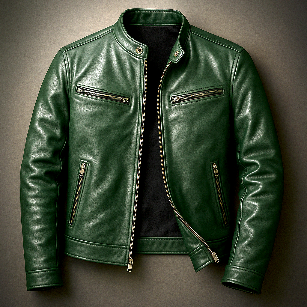 VINTAGE-STYLE FAUX LEATHER ROBE JACKET