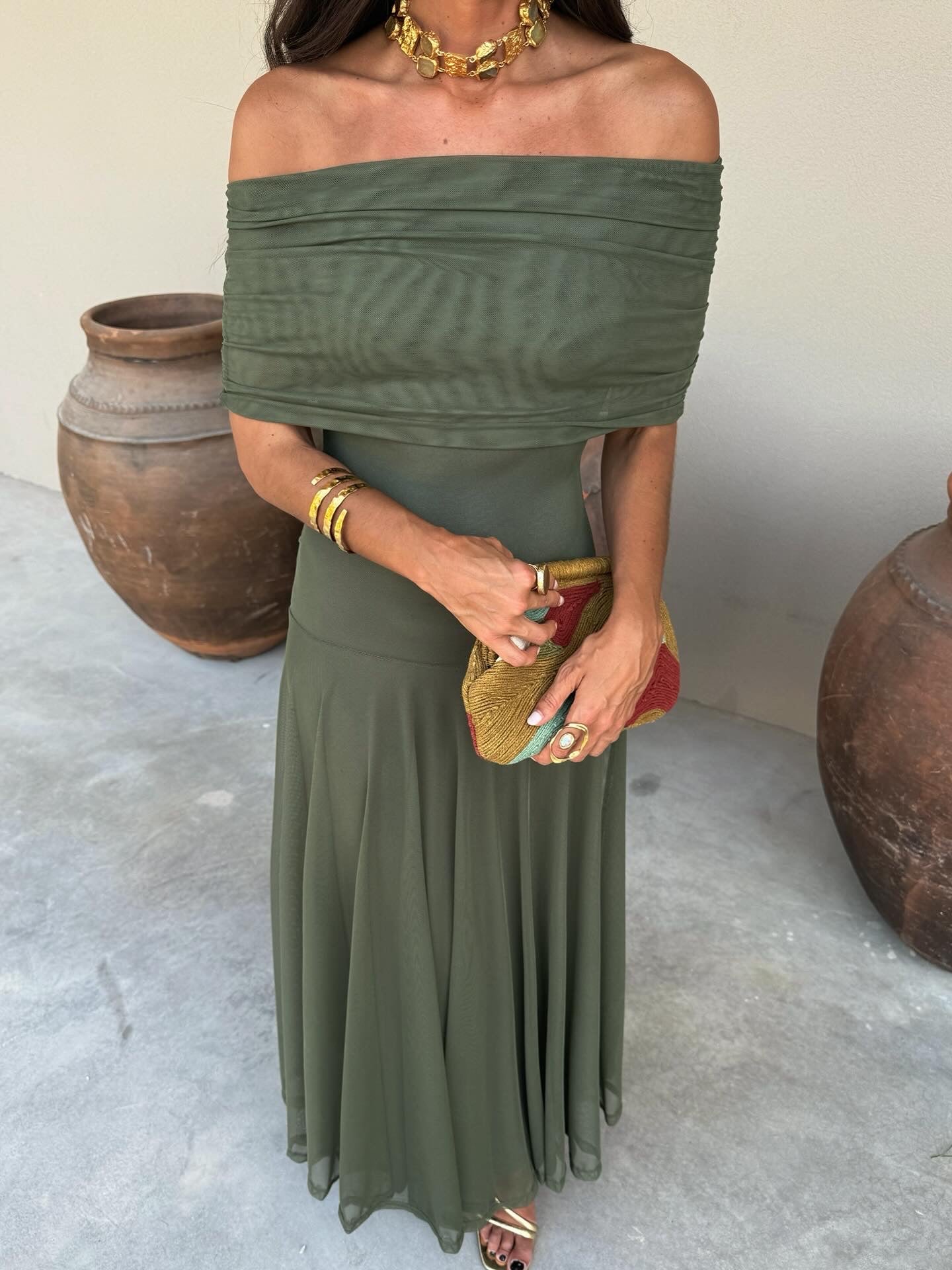 TOLEDO | ROBE VERTE EN TULLE