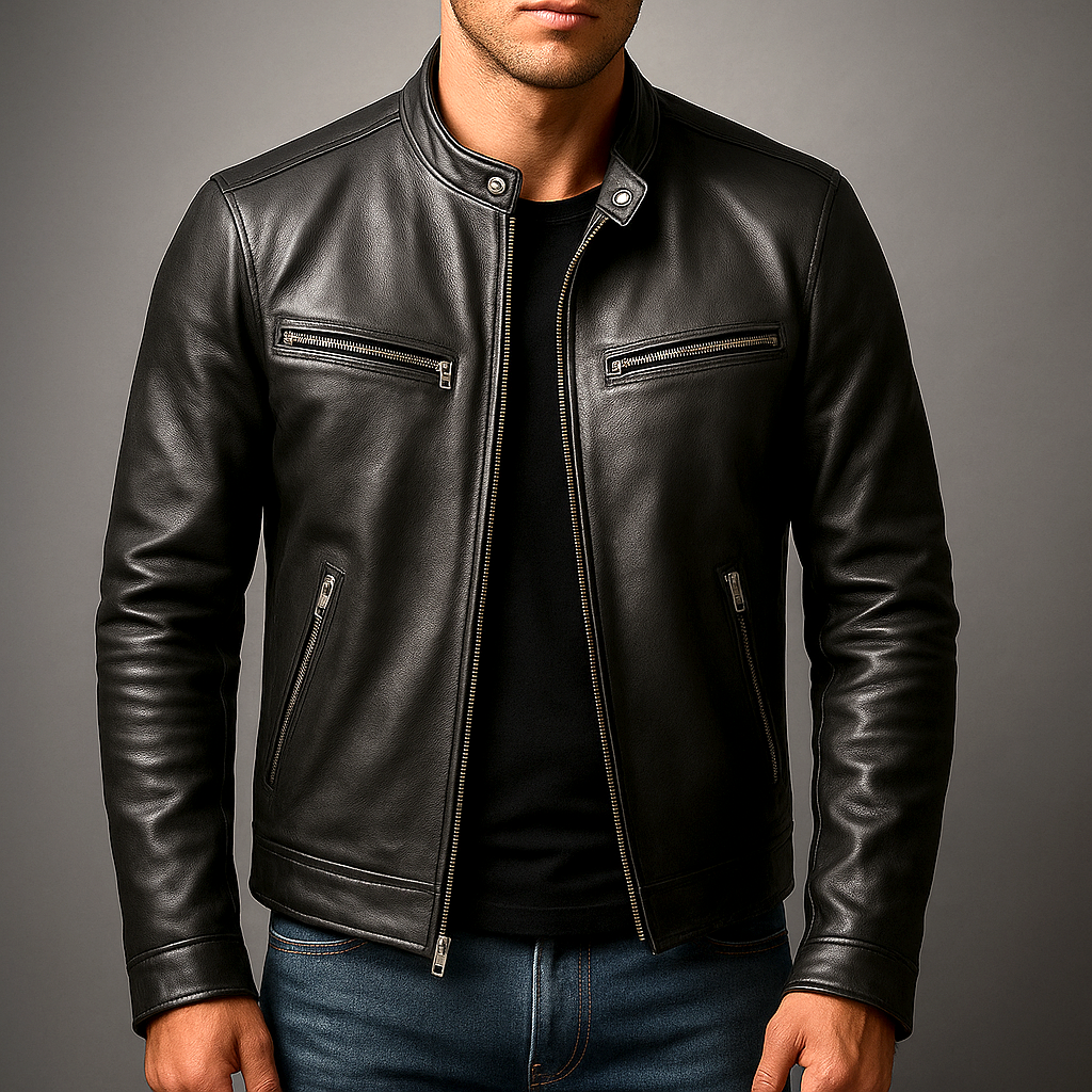 VINTAGE-STYLE FAUX LEATHER ROBE JACKET