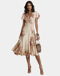 Bibiane | Robe midi à fleurs