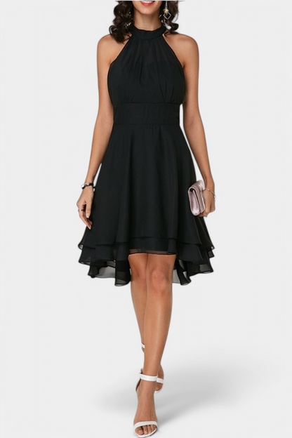 Anouk Vestido de Gasa con Volantes y Silueta Entallada