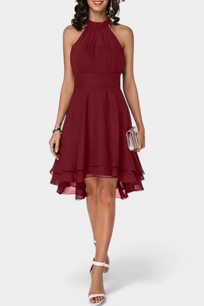 Anouk Vestido de Gasa con Volantes y Silueta Entallada